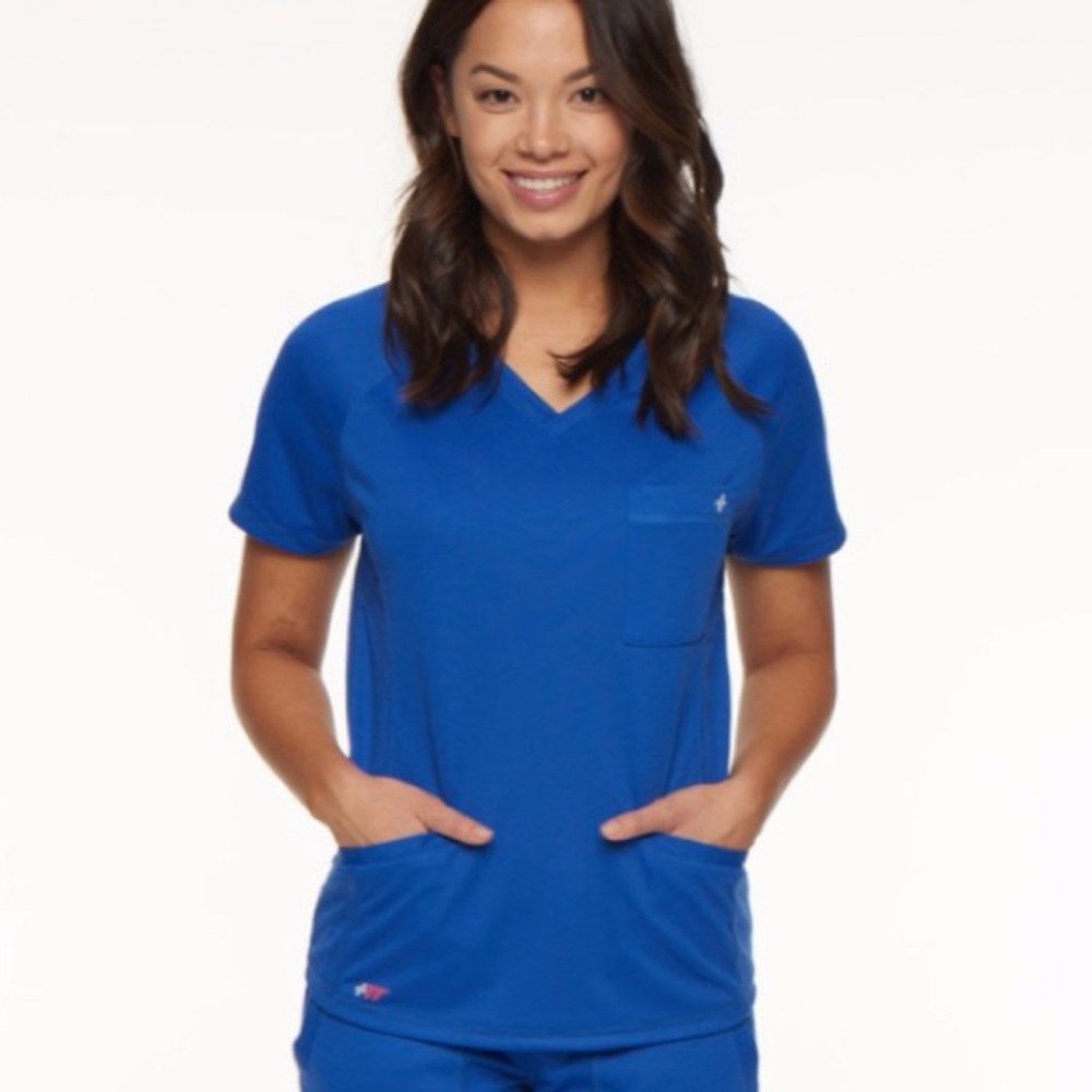 FIT Scrubs royal blue scrub top! New with tags!